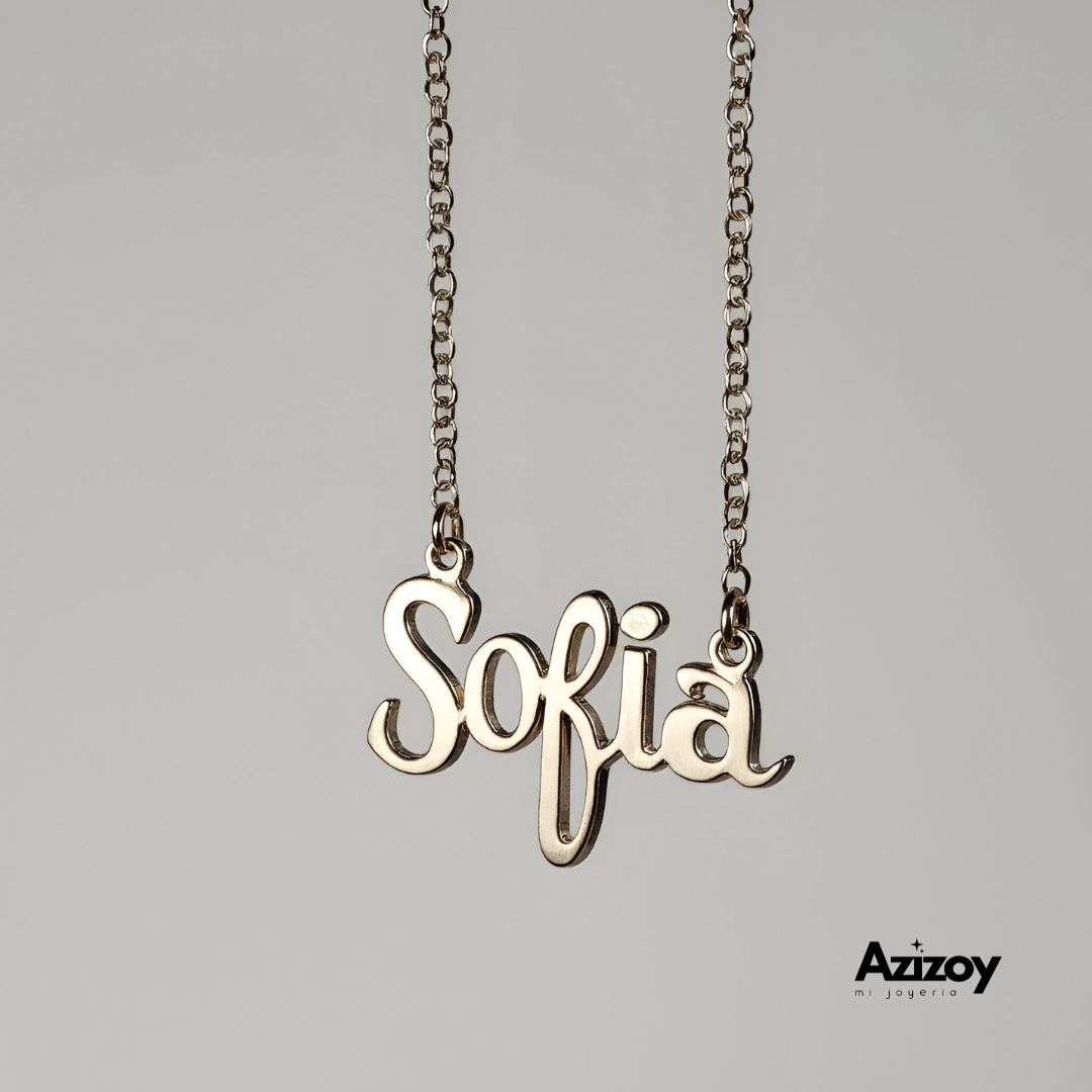 Cadena con nombre en plata (grande)