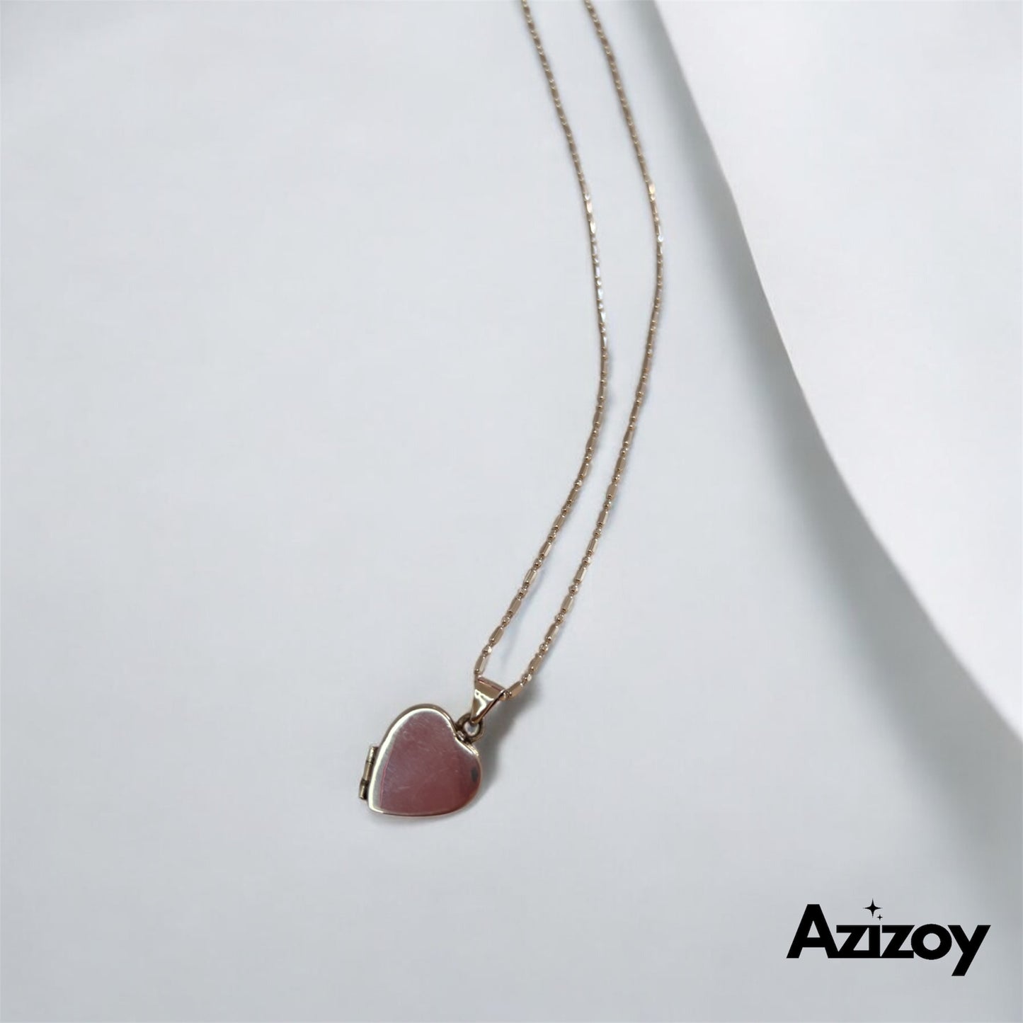 Corazón plata para 2 fotos