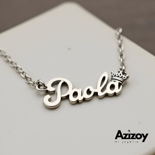 Cadena con nombre en plata (chico)
