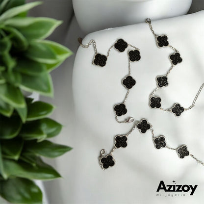Pulsera de trébol negra