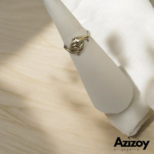 Anillo delfines en plata.