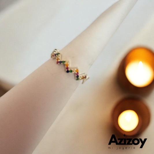 Anillo zigzag de colores