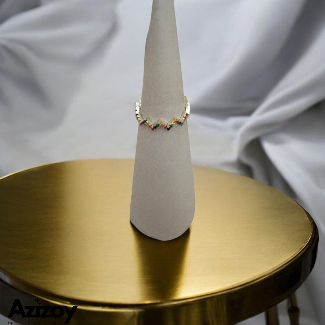 Anillo zigzag de colores