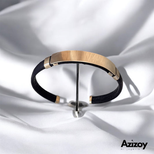Brazalete  de Plata con Piel.